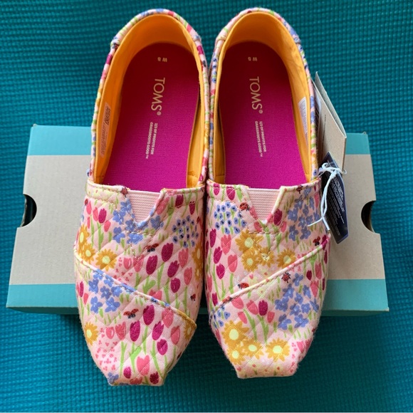 TOMS Alpargata Parfait Pink Repreve Flower Fields Quilted Knit - Picture 6 of 13